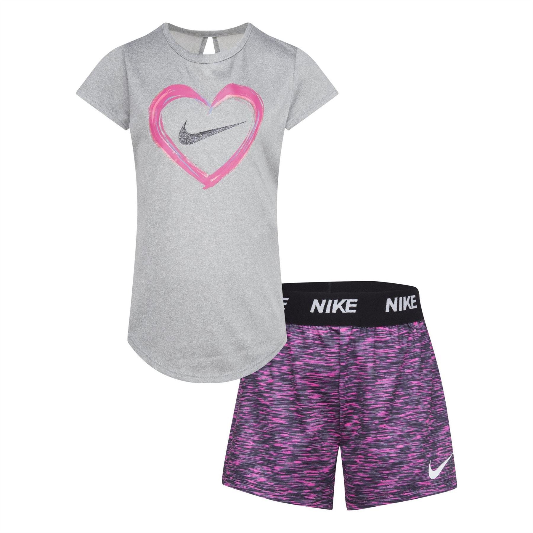 Nike Heart Crew Neck Short Sleeve T-Shirt Short Space Dye Set