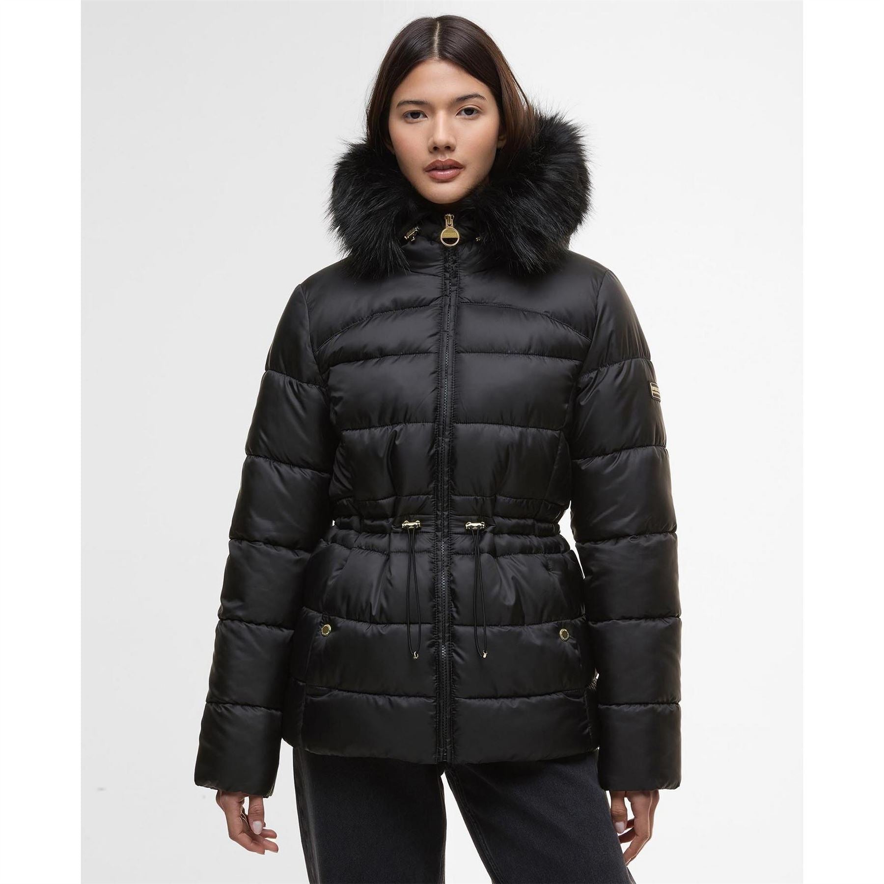 Barbour International Cher Detachable Hood Long Sleeve Medium Puffer Jacket
