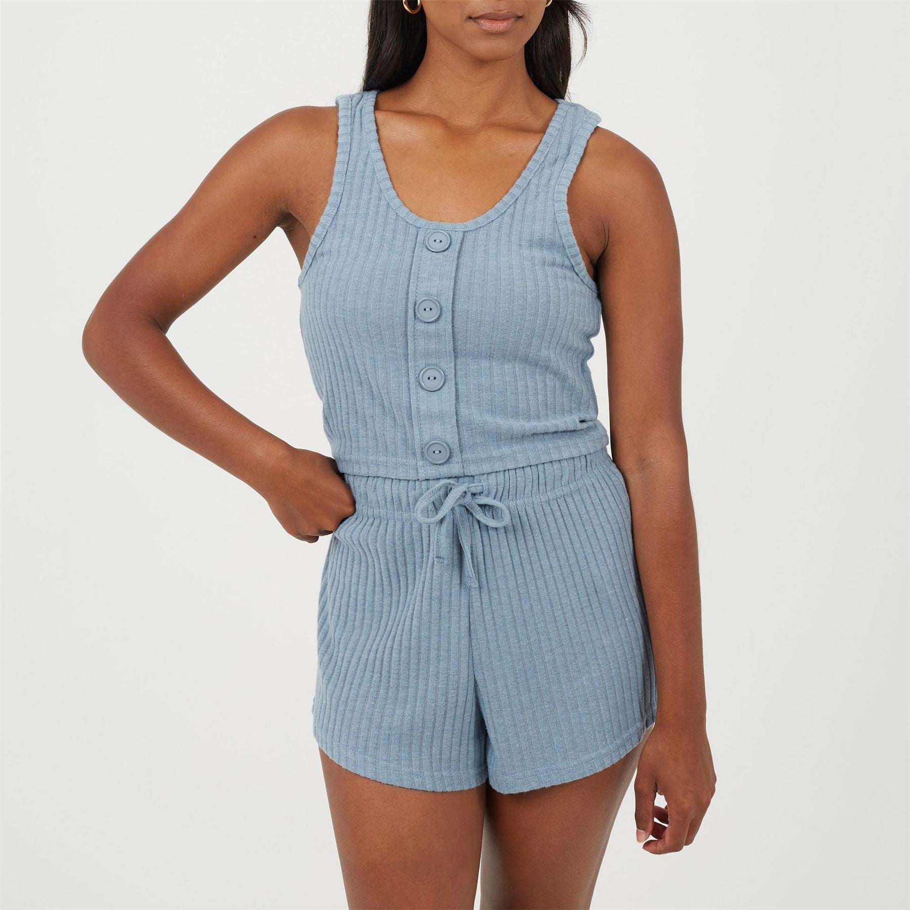 Brave Soul Sleeveless Scoop Neck Lounge Set