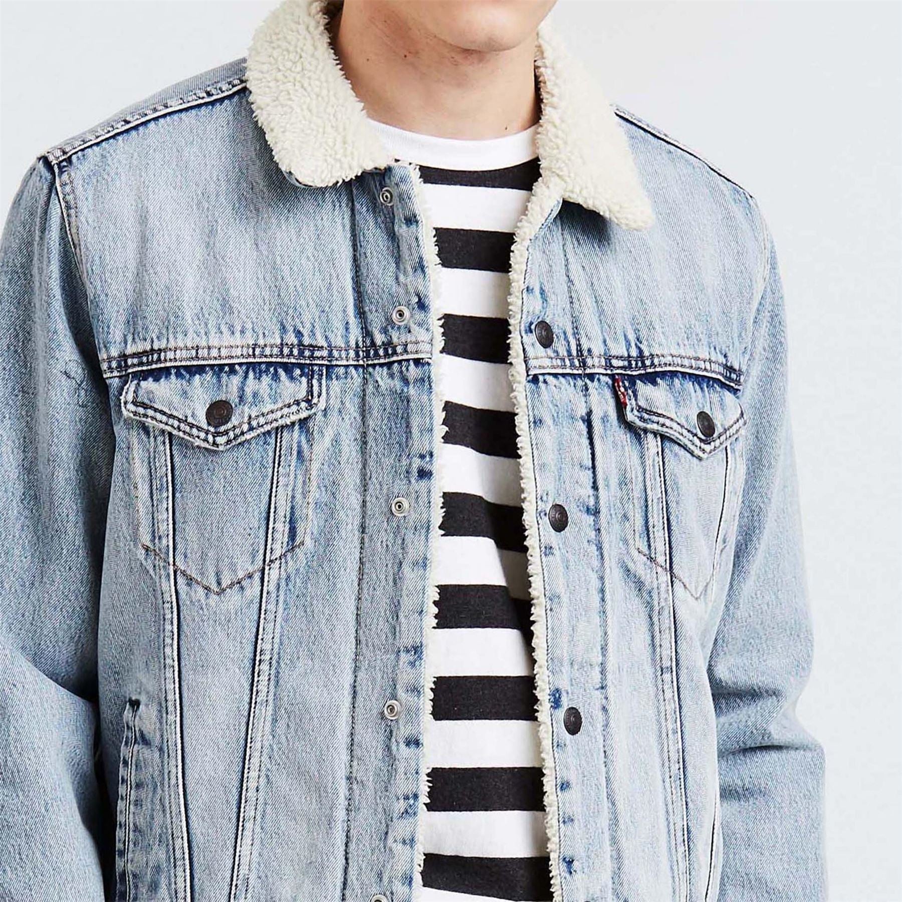 Levis Type 3 Sherpa Cotton Mix Long Sleeve Denim Jacket
