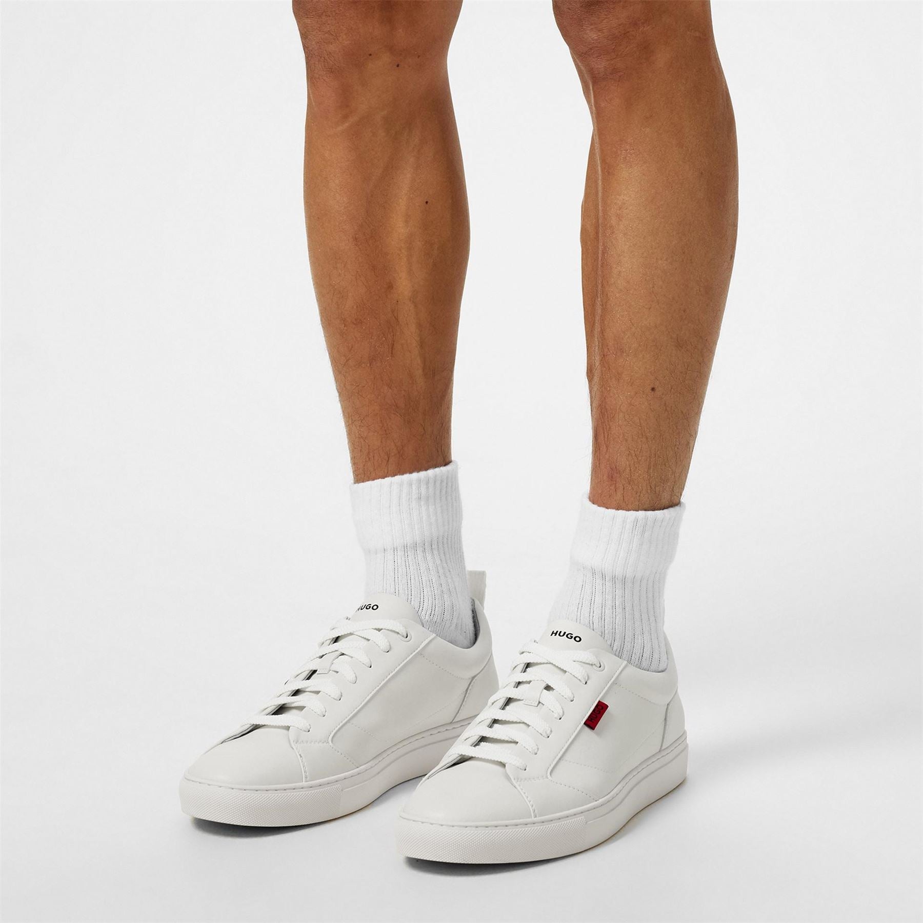 Hugo Leather Logo Trainers