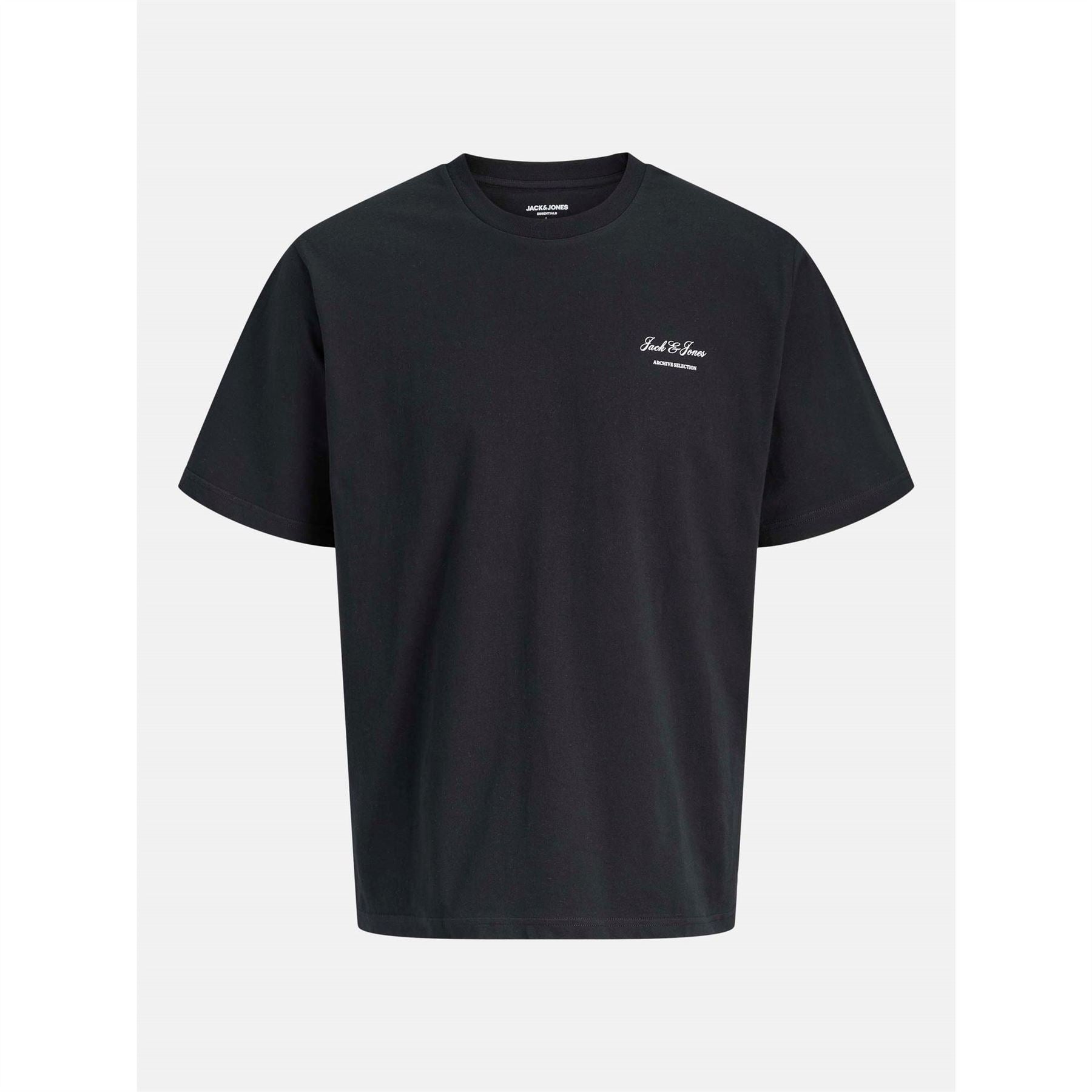 Jack and Jones Archive Printed Logo Text Graphic Crew Neck T-Shirt