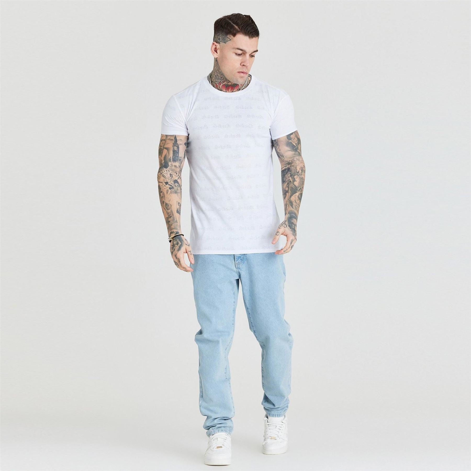SikSilk Crew Neck Regular Fit T-Shirt