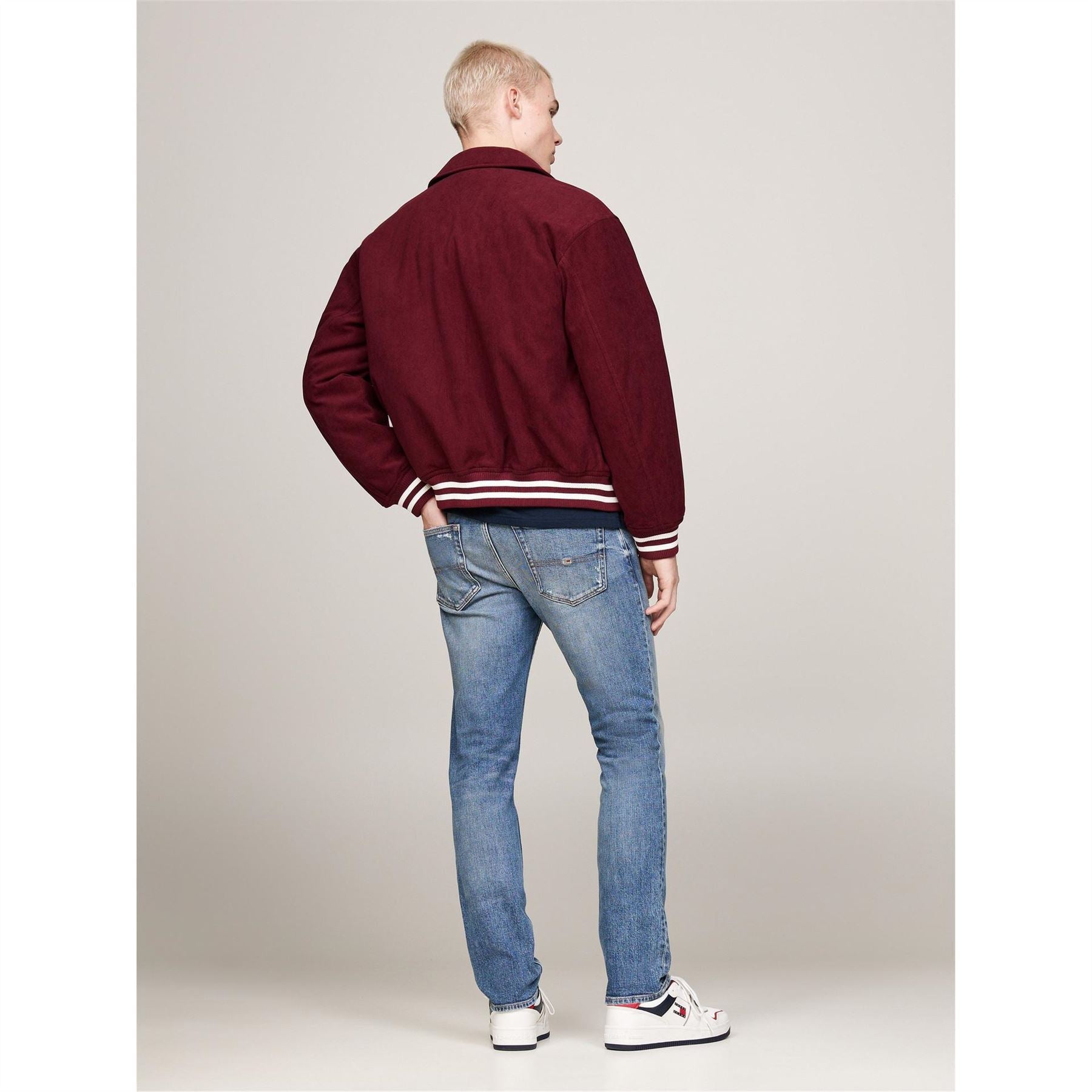 Tommy Jeans Crest Cord Recycled Polyester Relaxed Fit Varsity Jacket