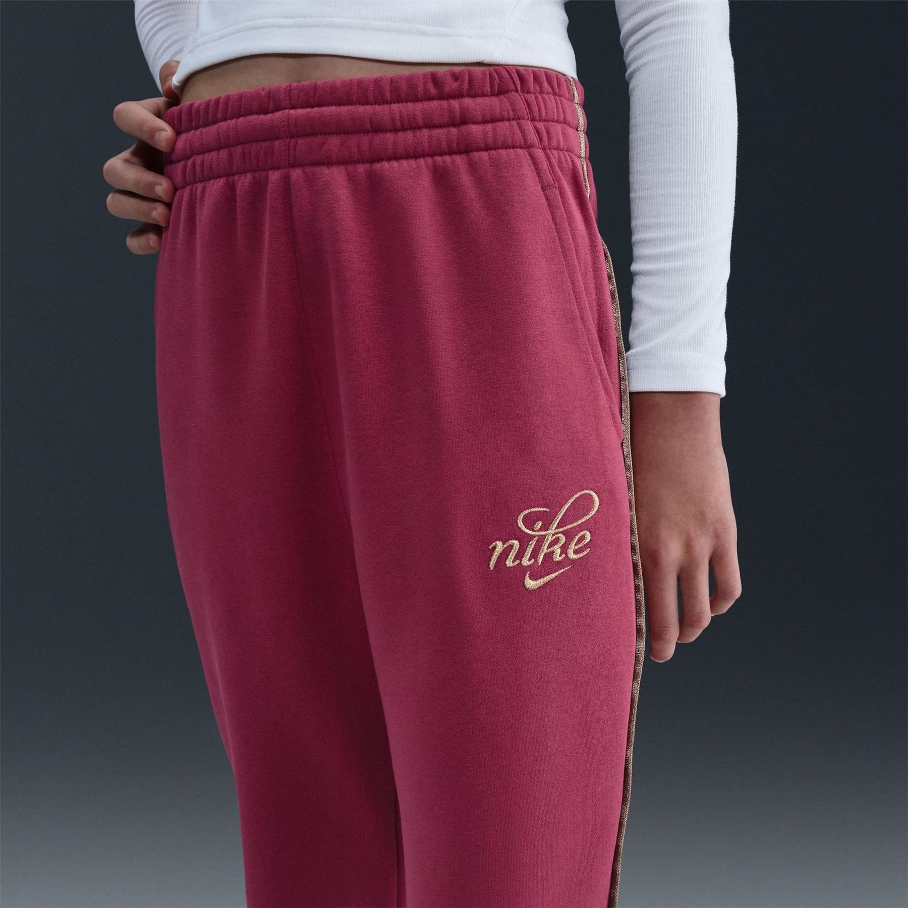 Nike Solid Patterned Side Stripe Joggers