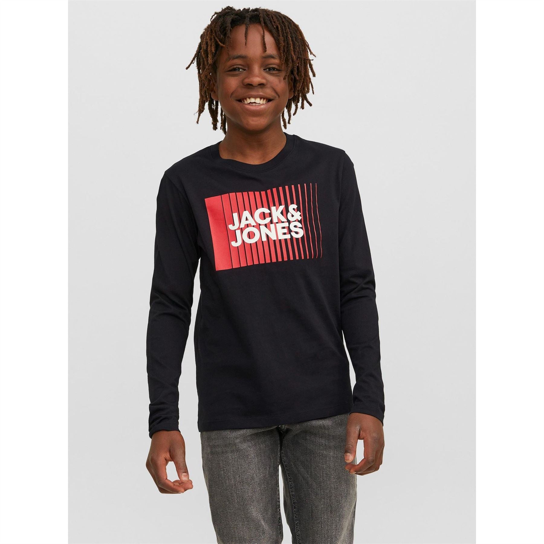 Jack and Jones Junior And Junior Logo Long Sleeve Regular Fit T-Shirt