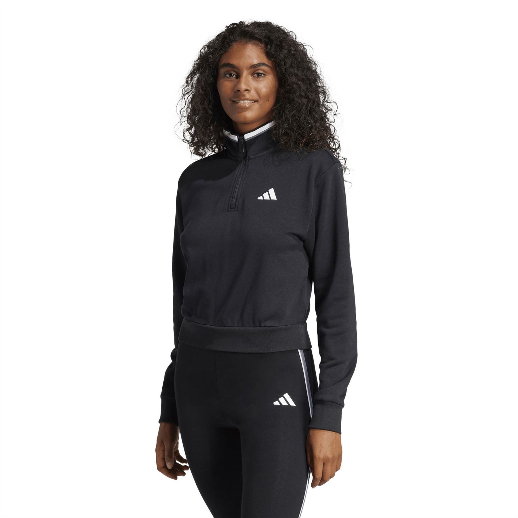 adidas Essentials French Terry Crop Quarter Zip Track Jacket