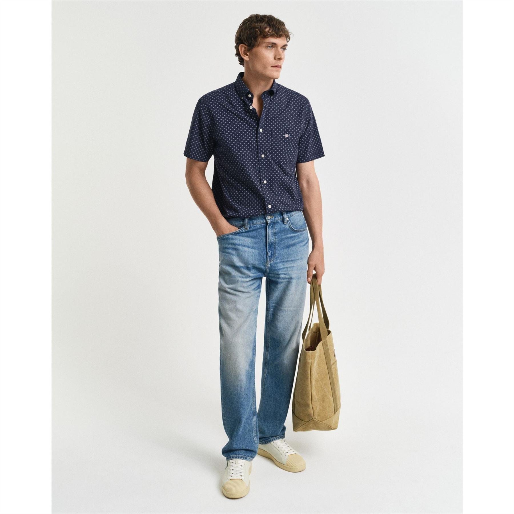 Gant Micro Print Short Sleeve Patterned Shirt