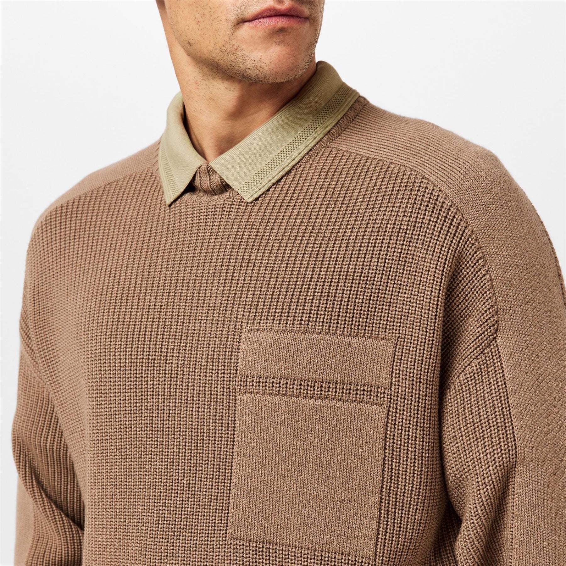 Boss Andern Orange Knitted Crew Neck Jumper