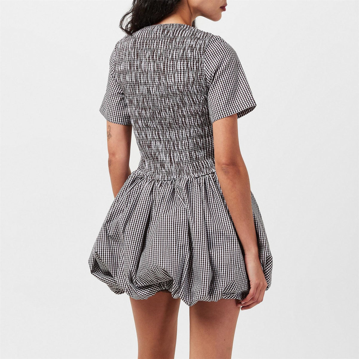 AmyLynn Elenor Chk Crew Neck Short Sleeve Mini Dress