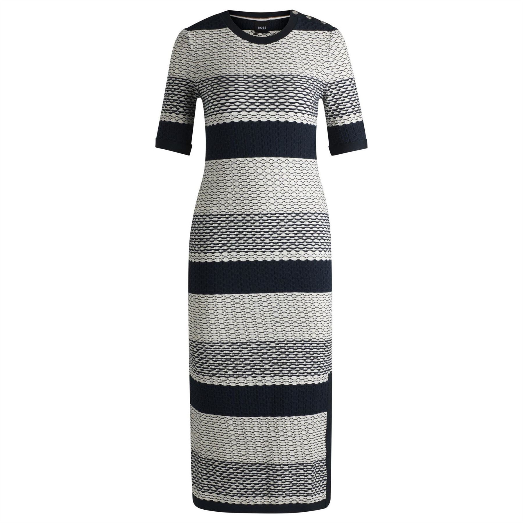 Boss Etanah Crew Neck Three Quarter Sleeve Maxi Dress