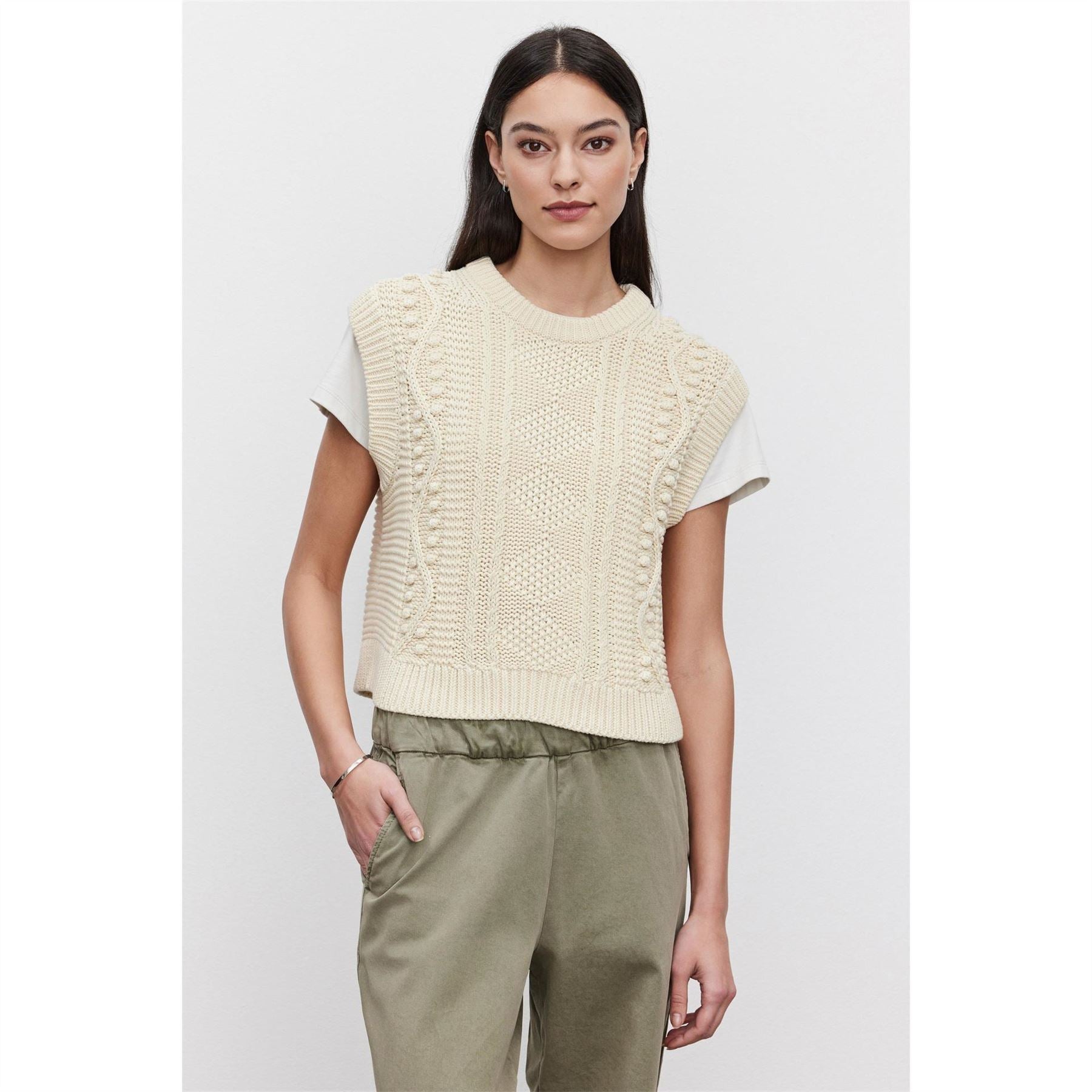Velvet by Graham and Spencer Cable Detail Regular Fit Sweater