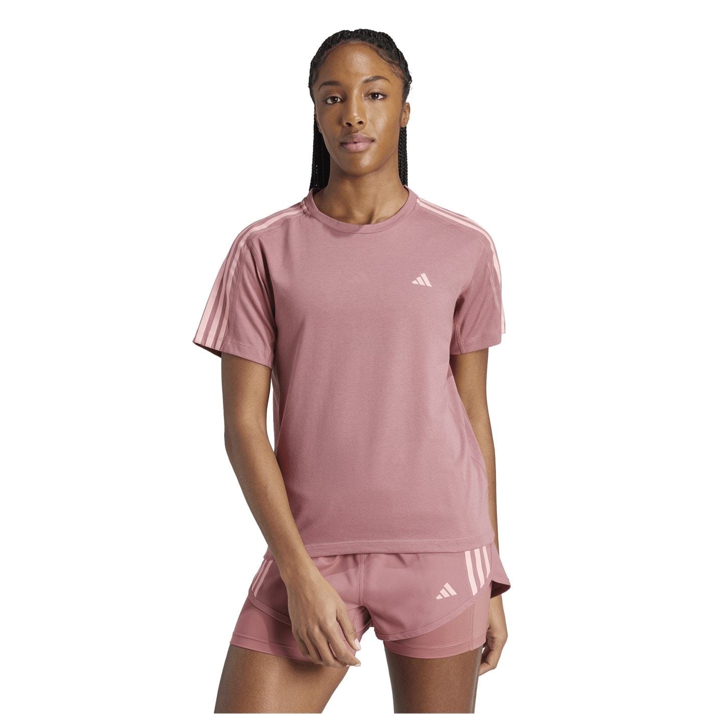 adidas Womens Own The Run Three Stripe T-Shirt