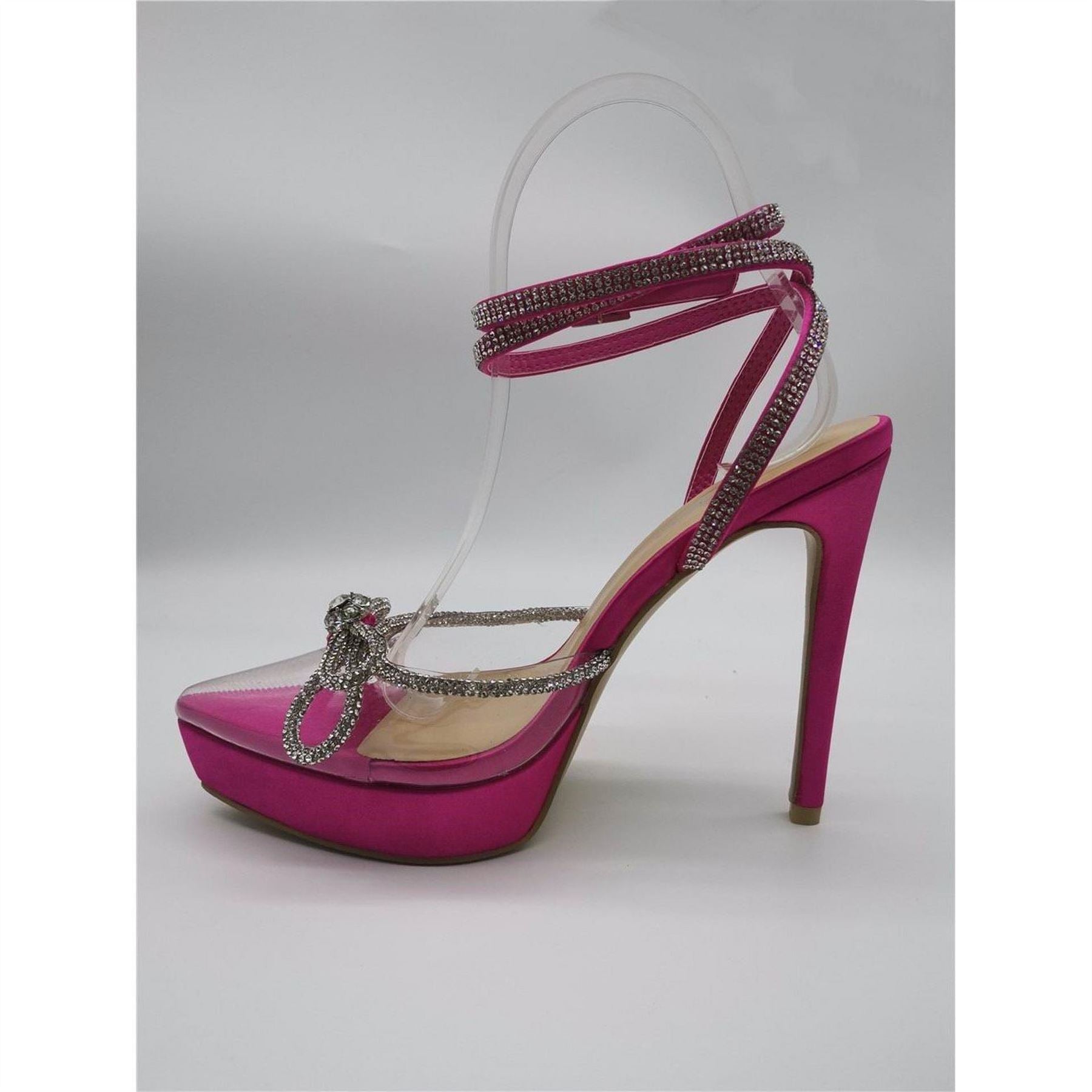 Chic Diamante Platform High Heel Closed Toe Sandals