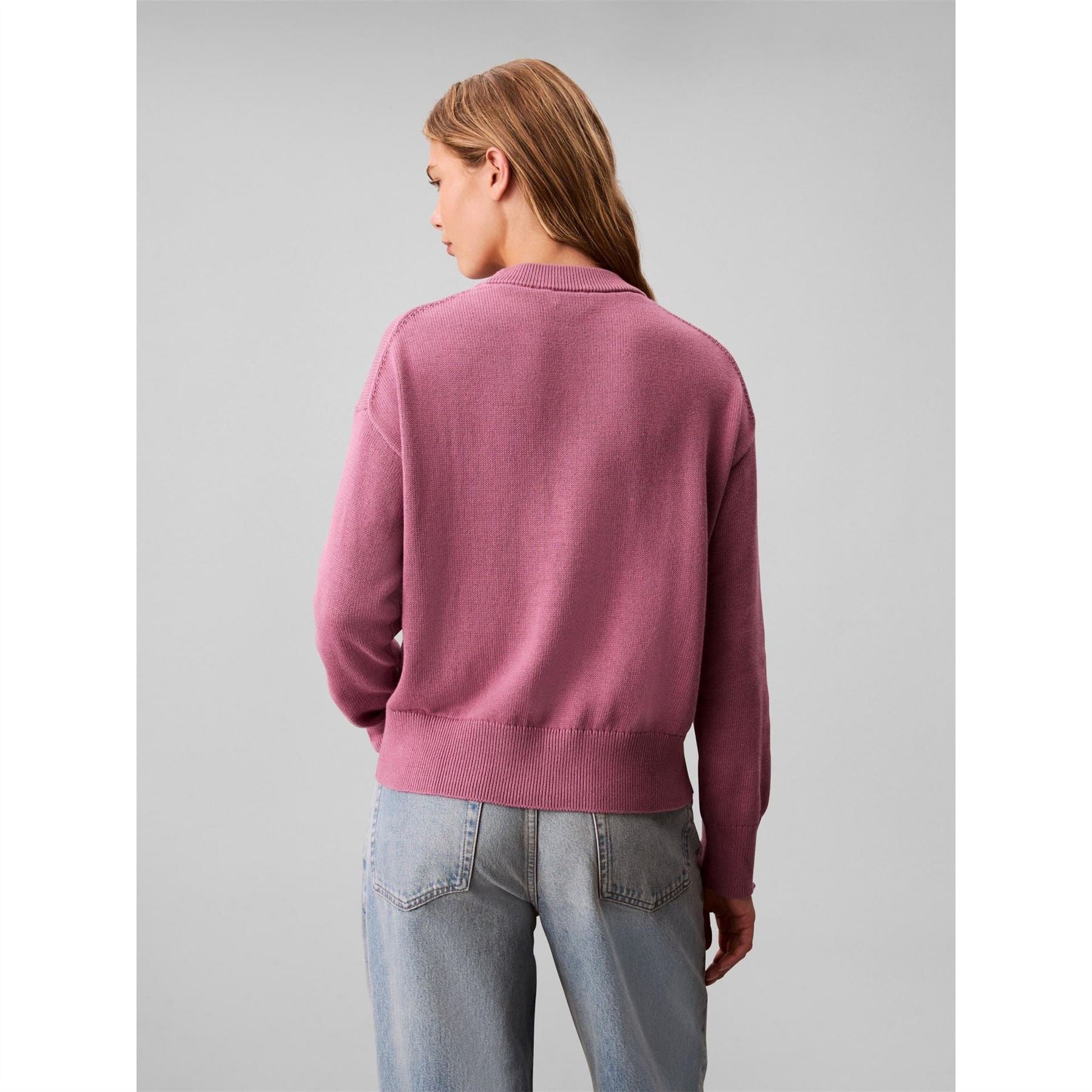 Calvin Klein Jeans Graphic Crew Neck Ribbed Collar Long Sleeve Sweater