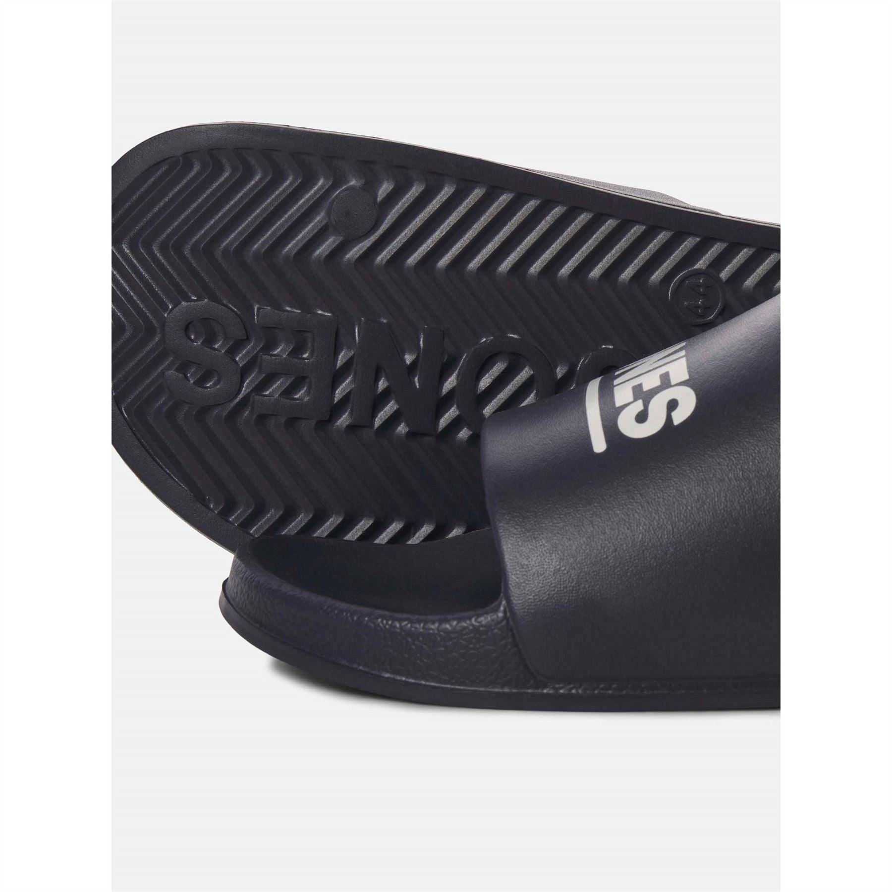 Jack and Jones Ollie Slider Open Toe Logo Print Slides