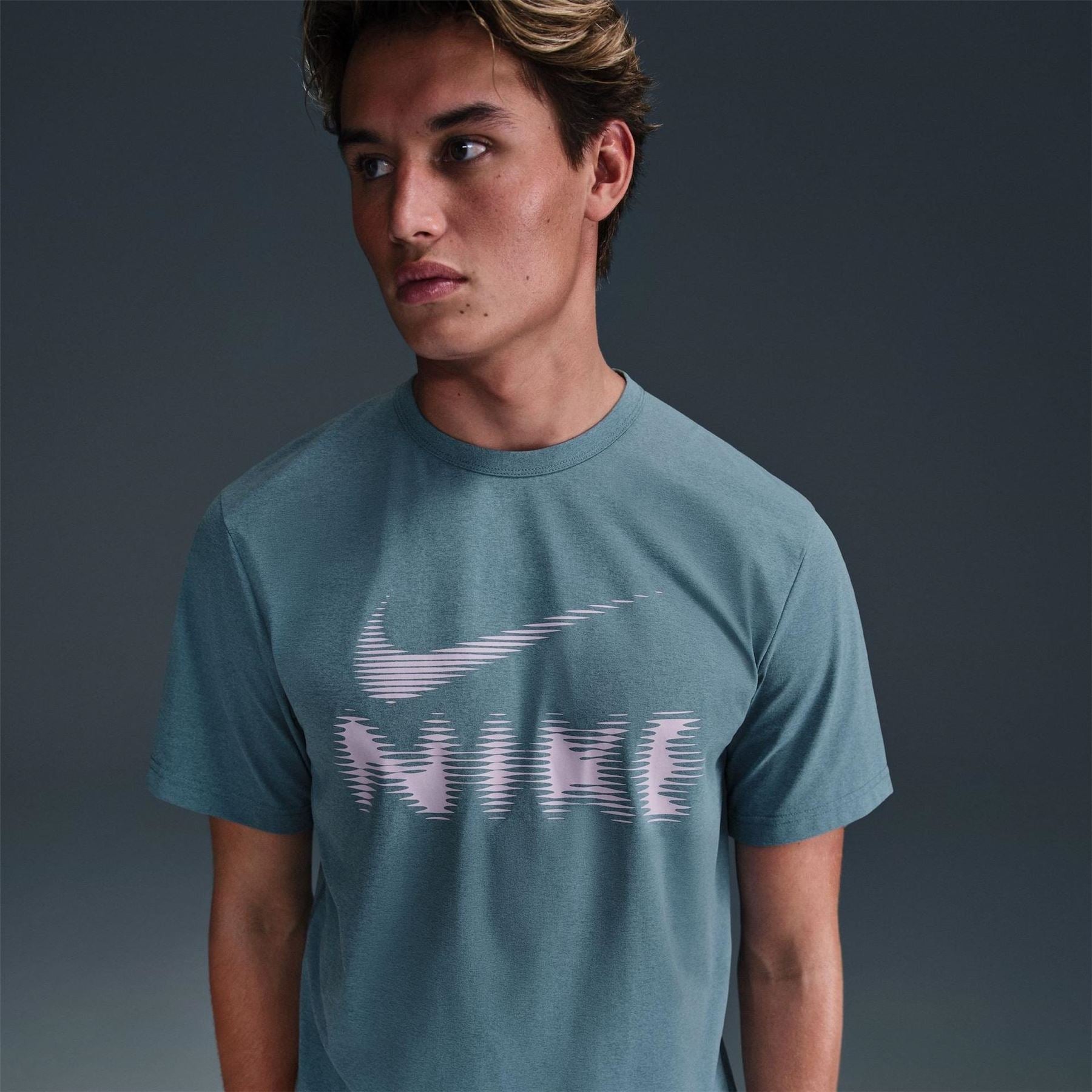 Nike DF UV Hyve Logo Print Wordmark Crew Neck T-Shirt