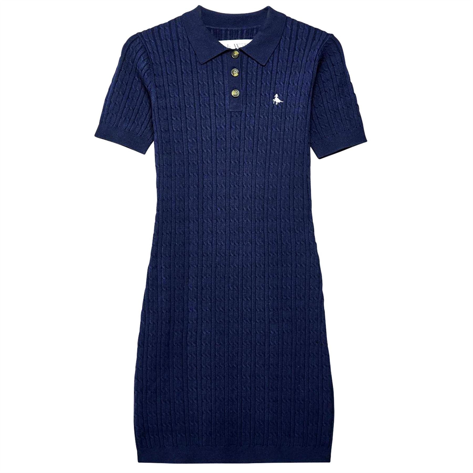 Jack Wills Womens Wills Moray Polo Cable Knitted Mini Dress