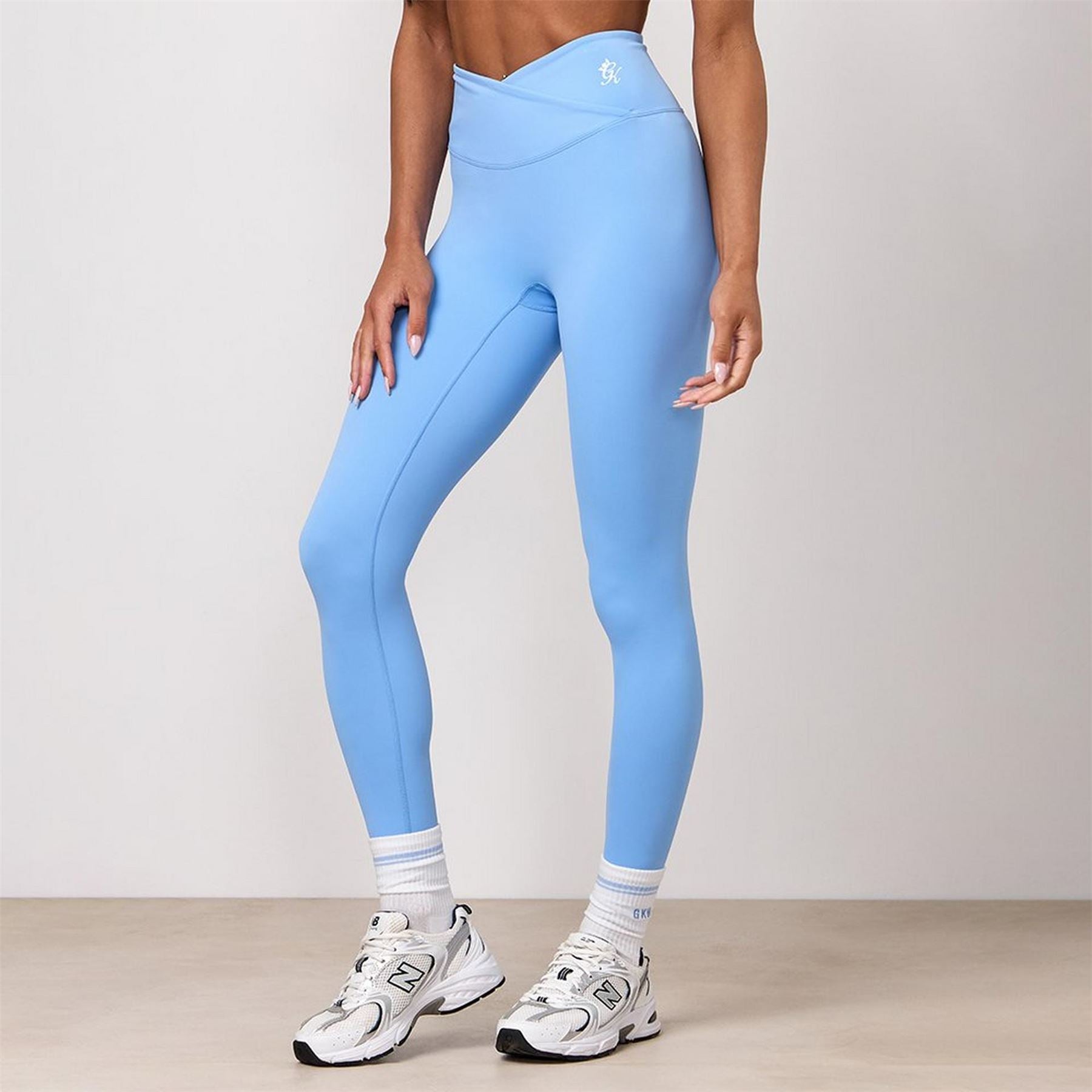Gym King King 365 Wrap Over Legging   Blue Cotton
