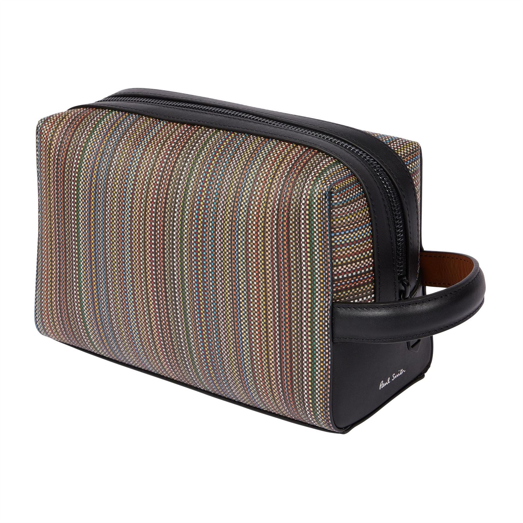 Paul Smith Vertical Stripe Wash Bag with Mesh Pocket