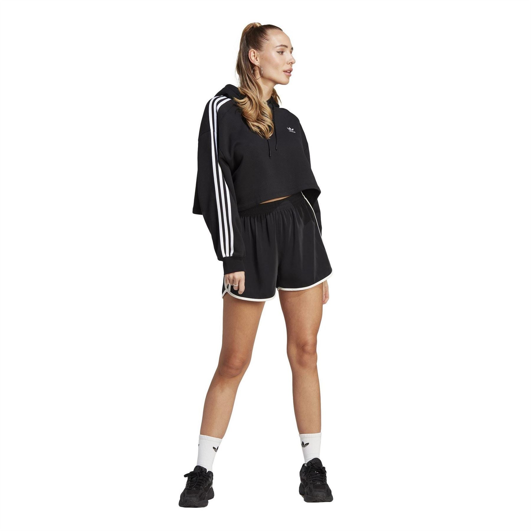 adidas Originals Cropped Hooded Relaxed Fit Sweatshirt