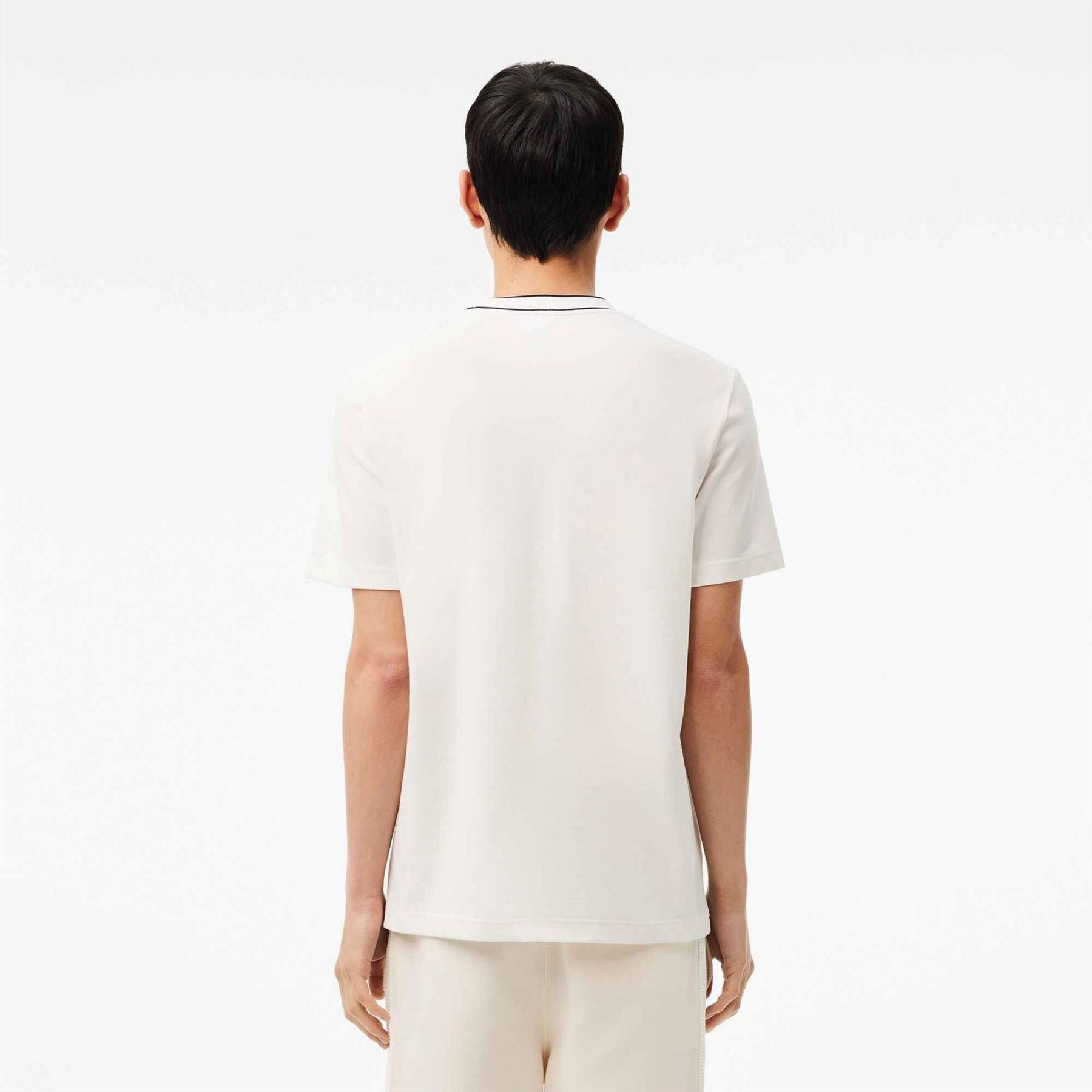 Lacoste Pique Stripe Collar T-Shirt