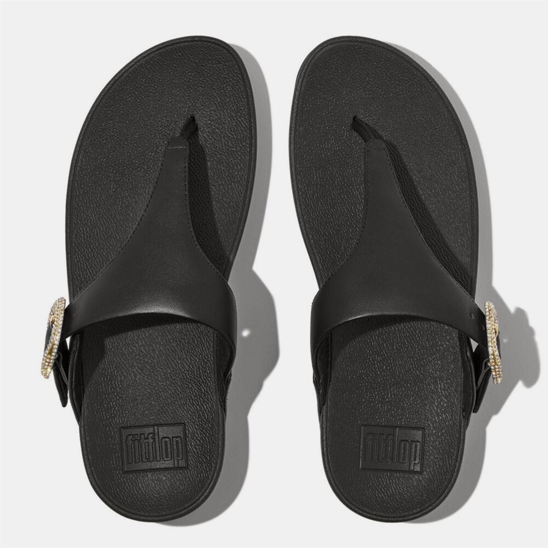 Fitflop Crystal Buckle Leather Sandals