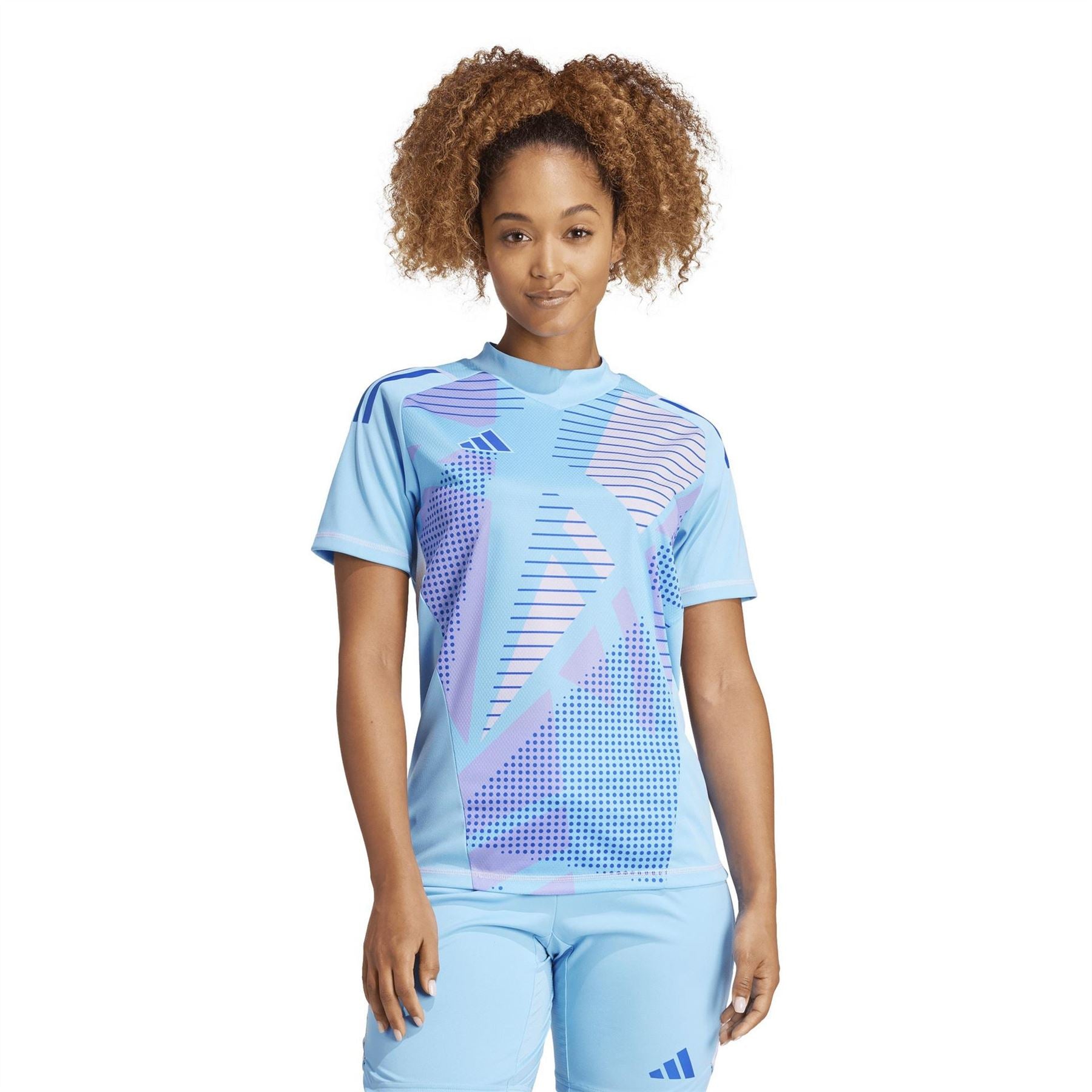 adidas Printed Logo Mock Neck Raglan Sleeve Jersey T-Shirt