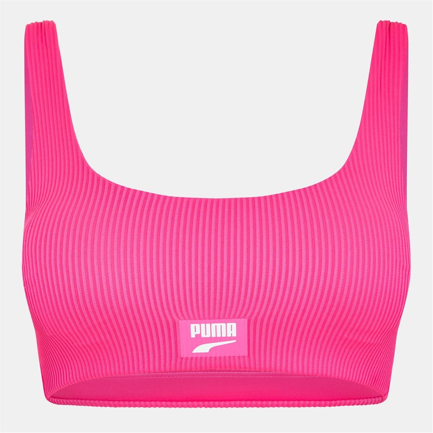 Puma Womens Ribbed Scoop Neck Bikini Top