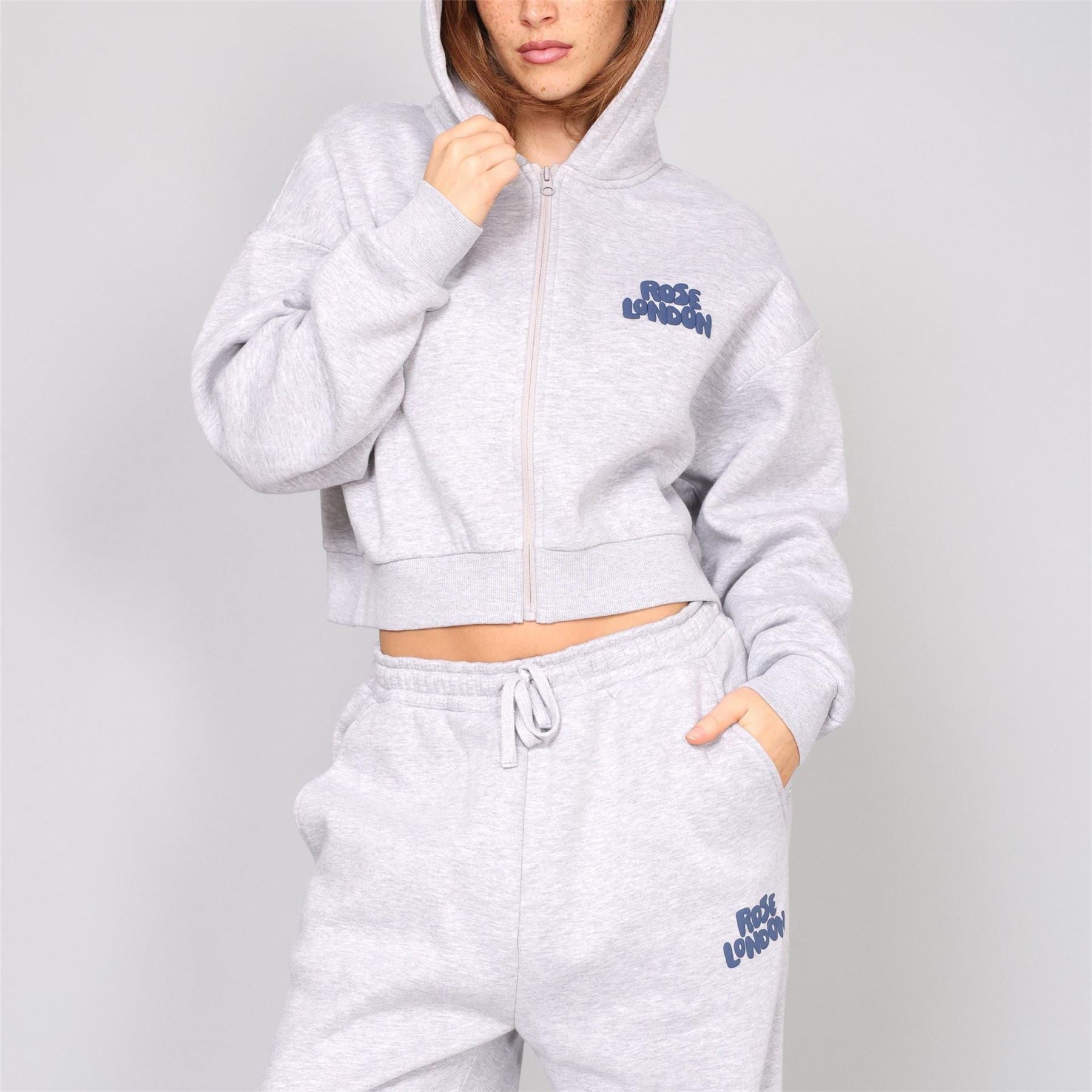 Rose London All Love Cotton Long Sleeve Cropped Hoodie