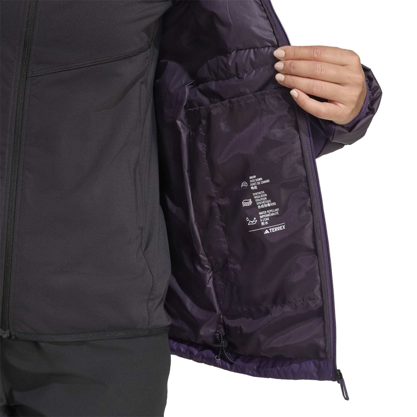 adidas Womens Terrex Multi Light Down Climawarm Hooded Jacket