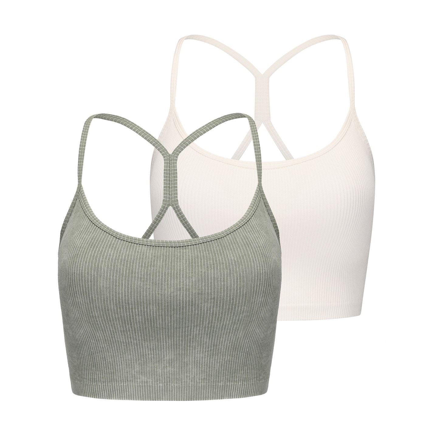 Slazenger 2 Pack Snug Fit Cropped Bra Tank