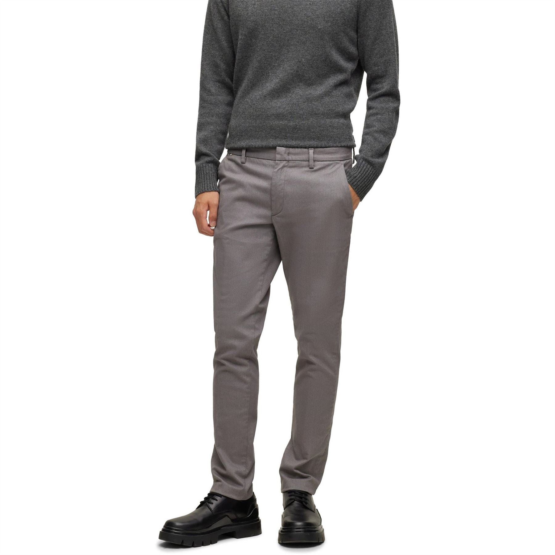 Boss Kaito1 Solid Patterned Straight Trousers