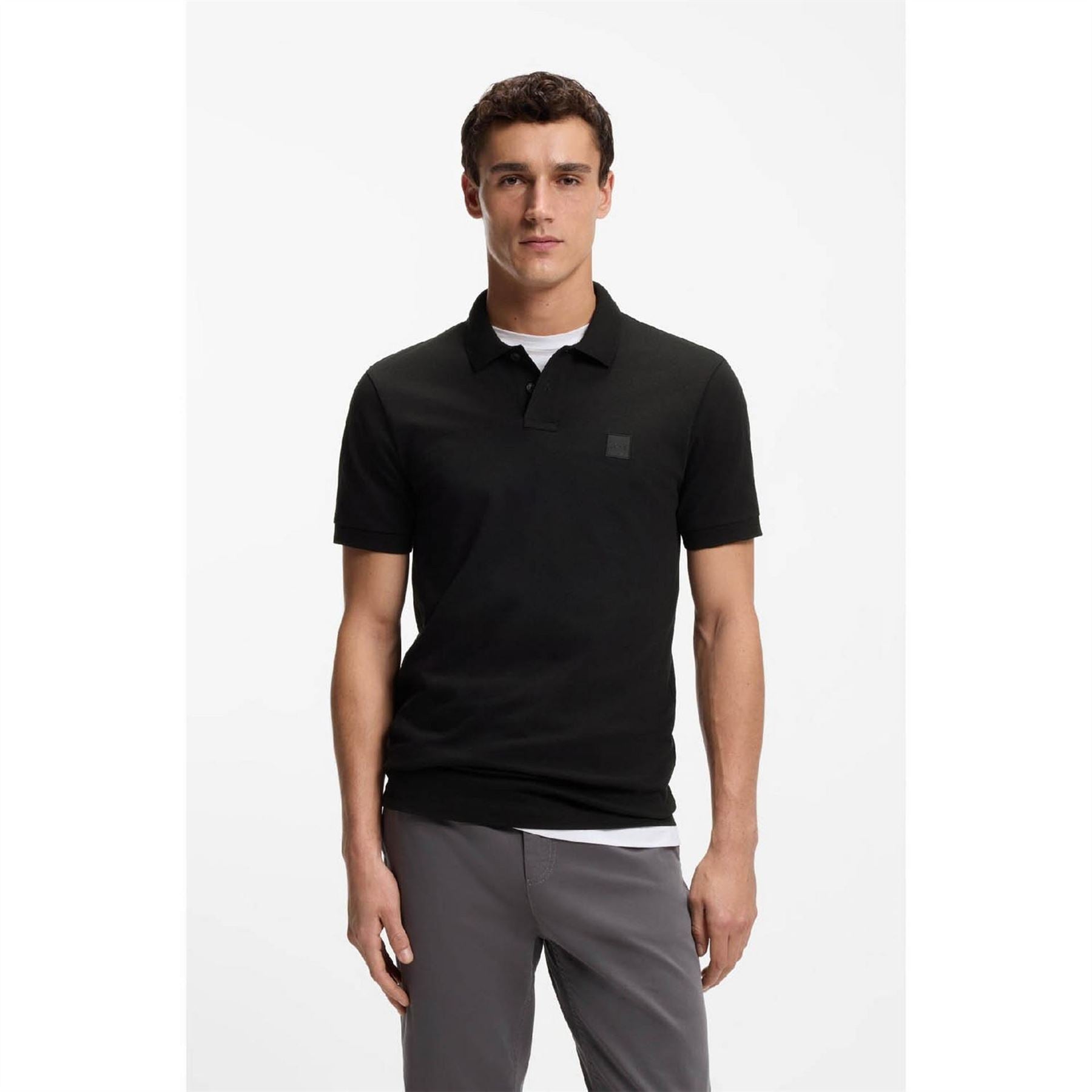 Boss Collared Neck Button Placket Polo Shirt