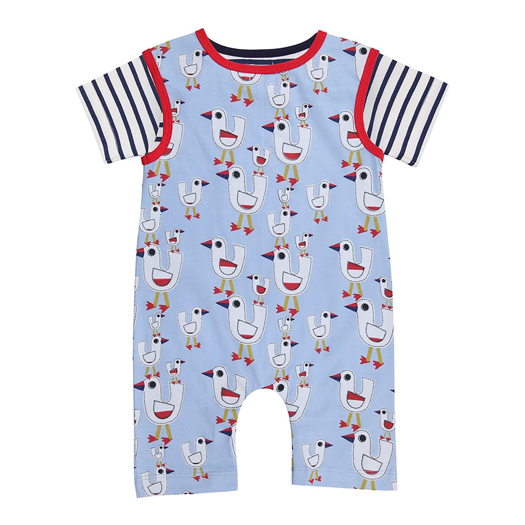 Lilly and Sid Crew Neck Robin Short Sleeve Dungaree Set