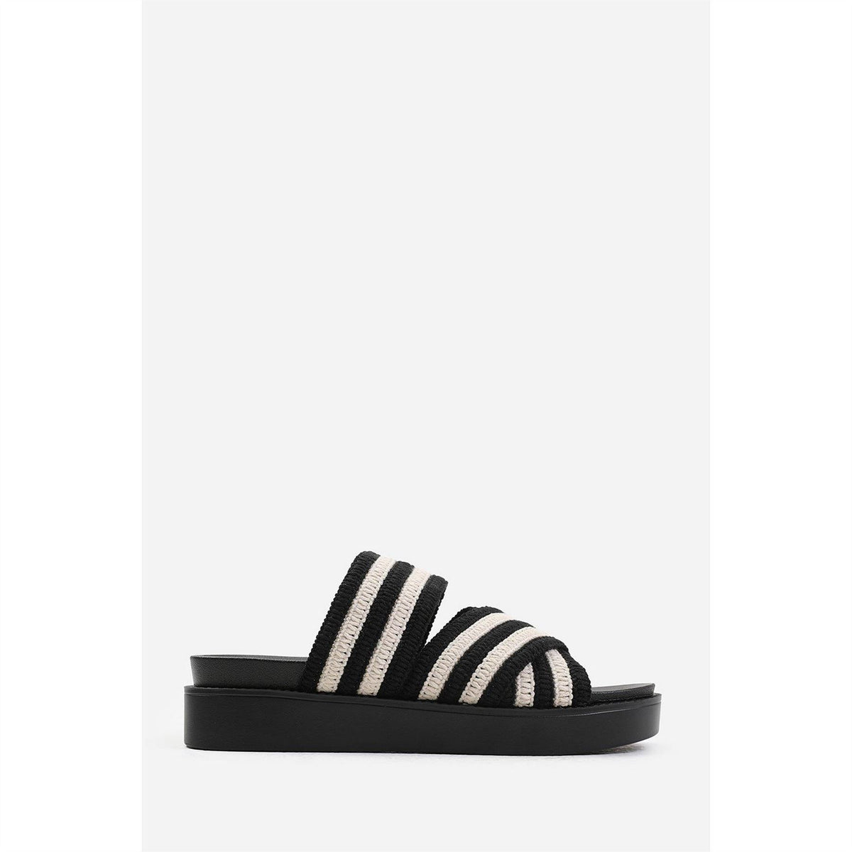 Wheres That From Striped Platform Open Toe Slide Sandals