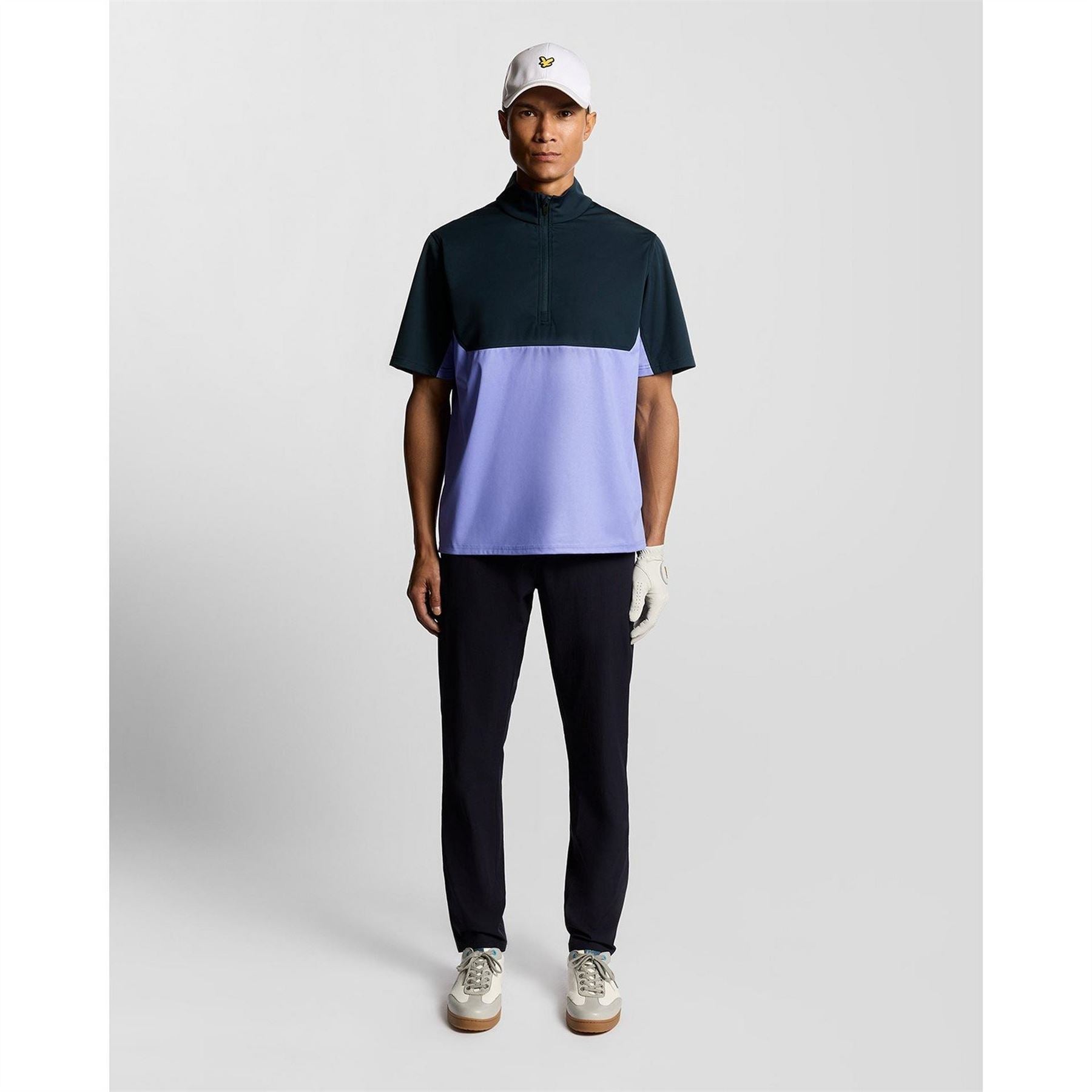 Lyle and Scott Funnel Neck High Collar Short Sleeve Athletic Shirt
