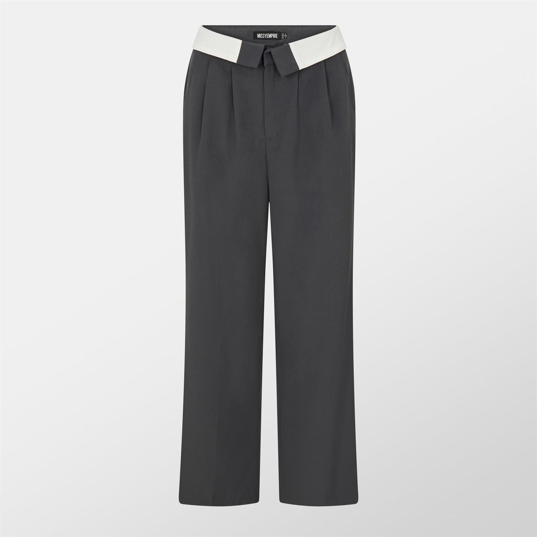 Missy Empire Fold Over Waist Wide Leg Trousers