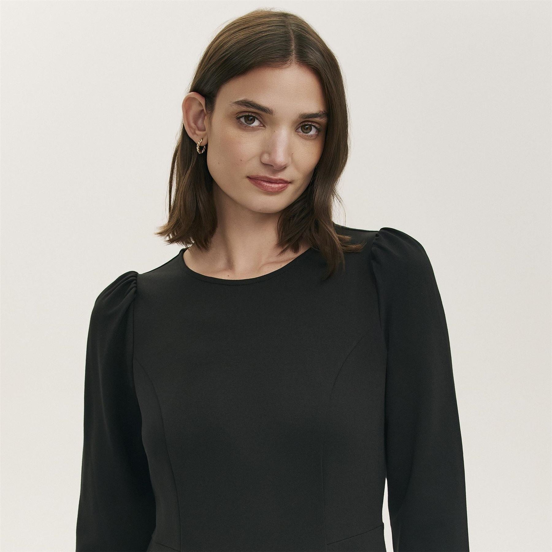 Finery Felice Crew Neck Long Sleeve Midi Dress