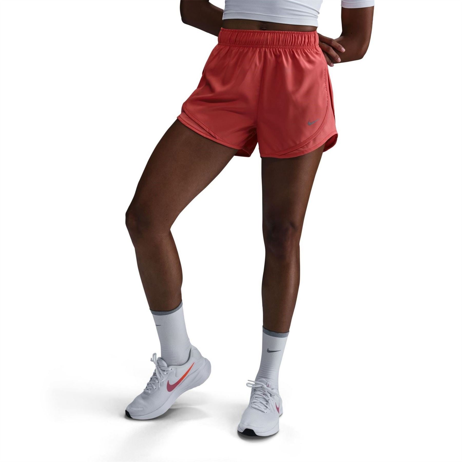 Nike Womens Tempo Dri Fit Mid Rise Brief Lined Running Shorts