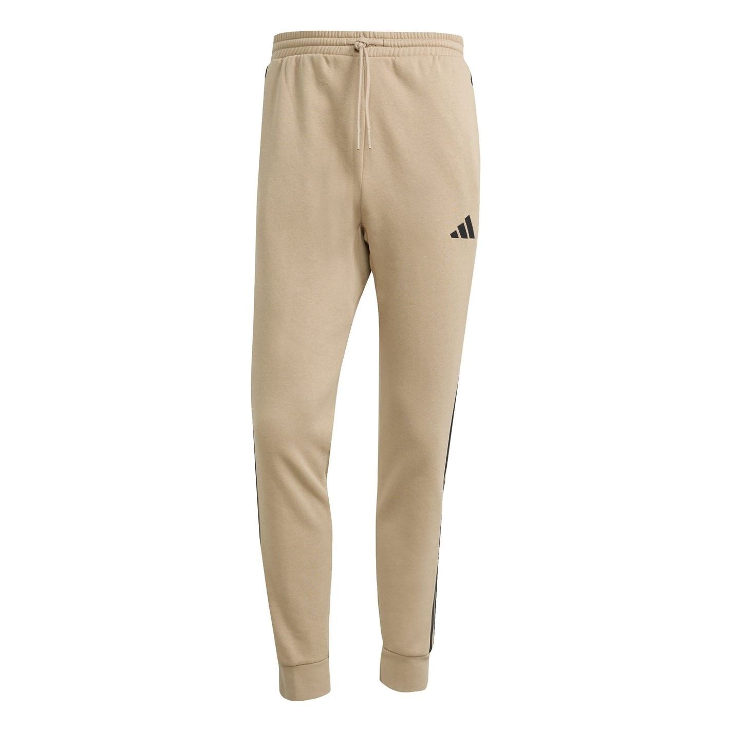 adidas Fleece Tapered Cuff 3 Stripes Joggers M