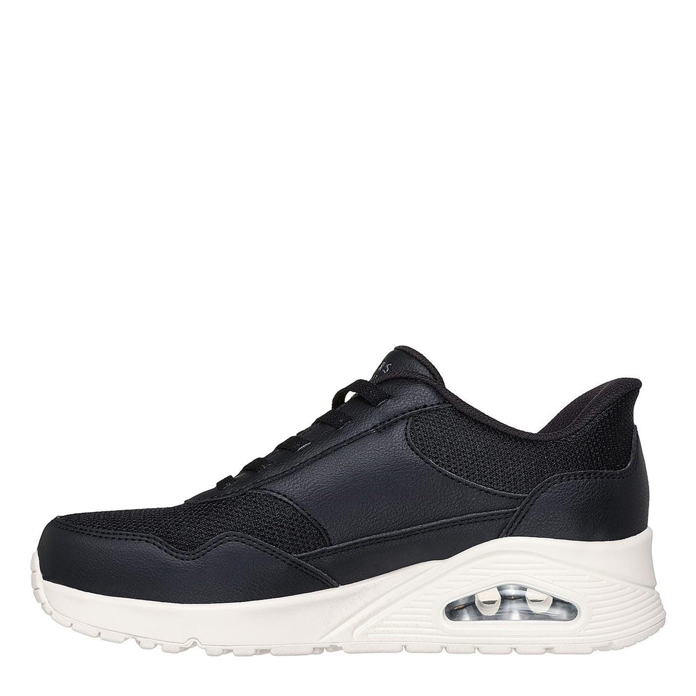 Skechers Womens Duraleather  And  Mesh Slip Ins Fashion Low Top Trainers