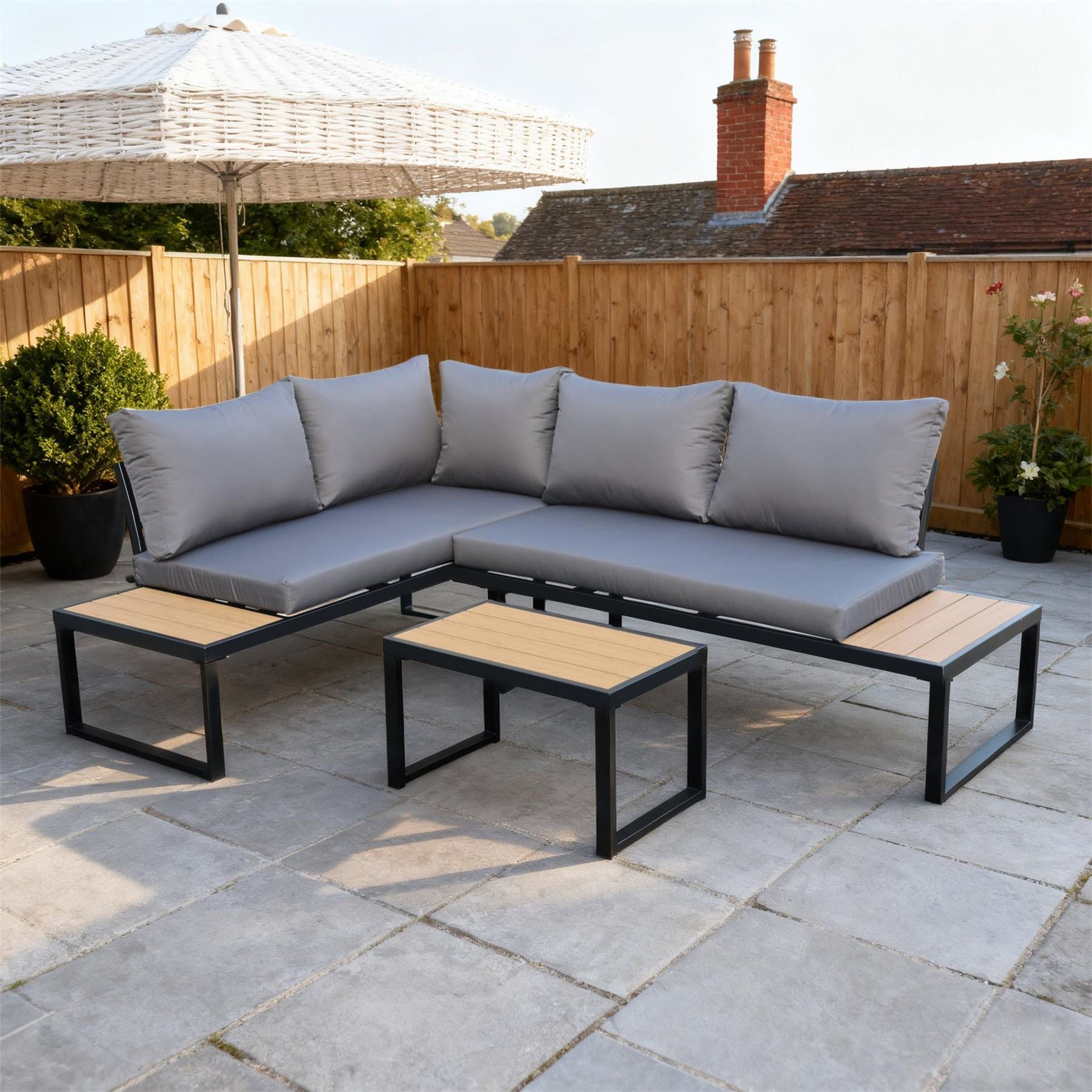 Linea Piece L Shaped Weather Resistant Garden Furniture Set