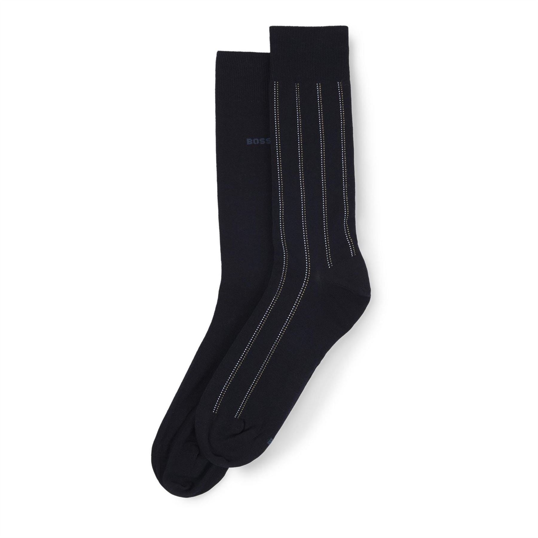 Boss 2 Pack Pinstripe Crew Socks