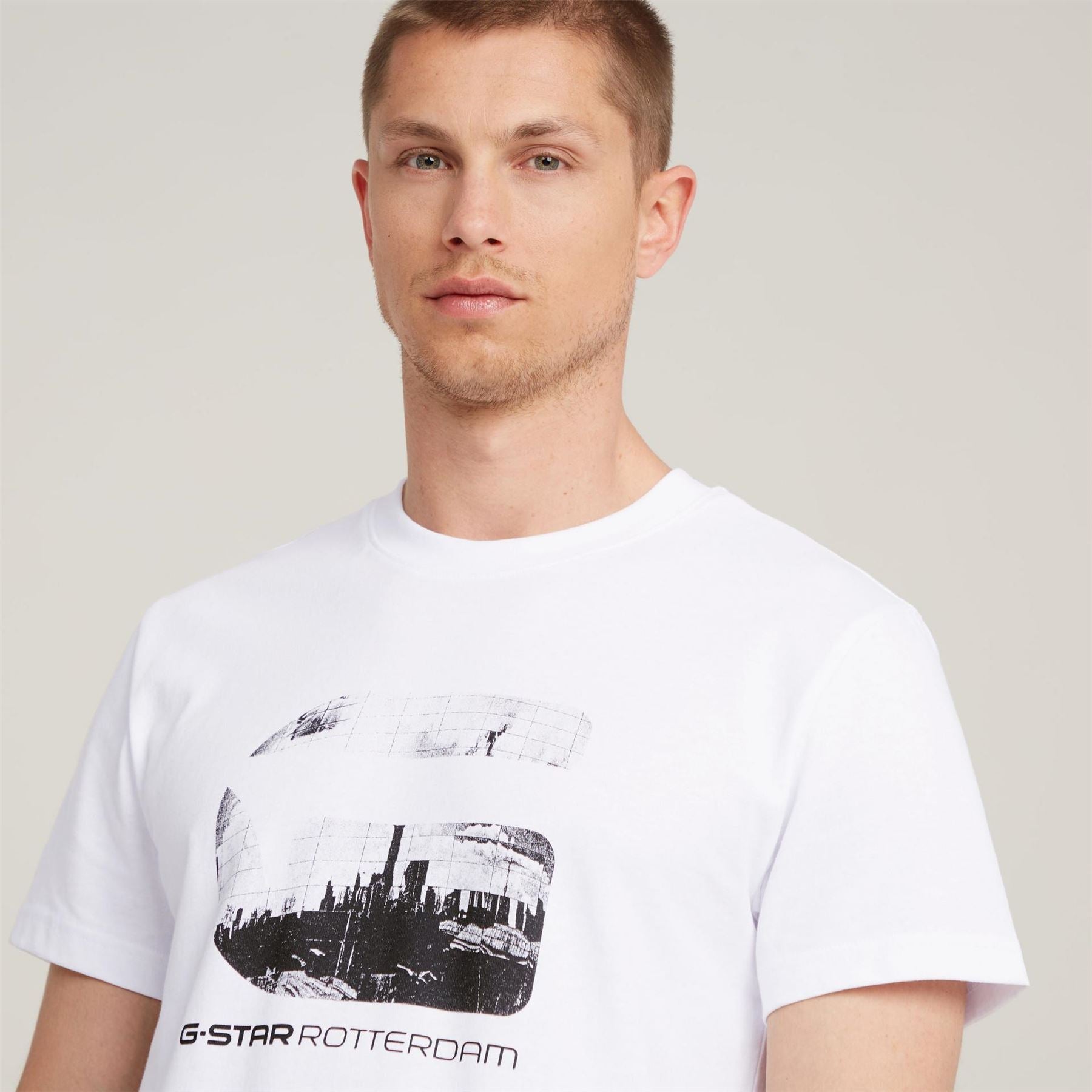 G Star Rotterdam Lettering Regular Fit T-Shirt