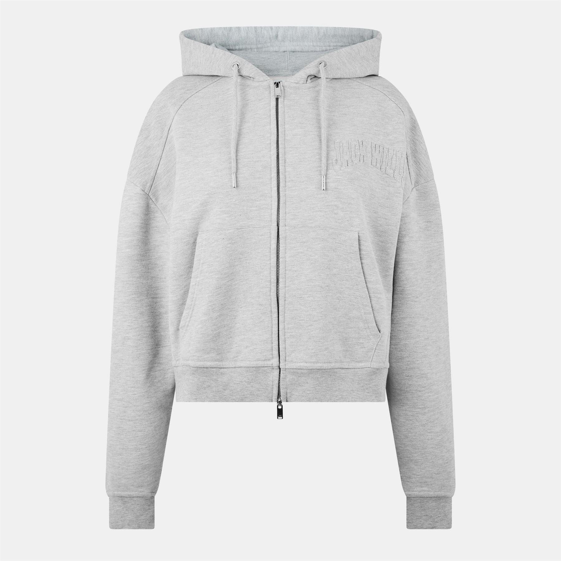 Jack Wills 2way Zip Hooded Lettering Jacket