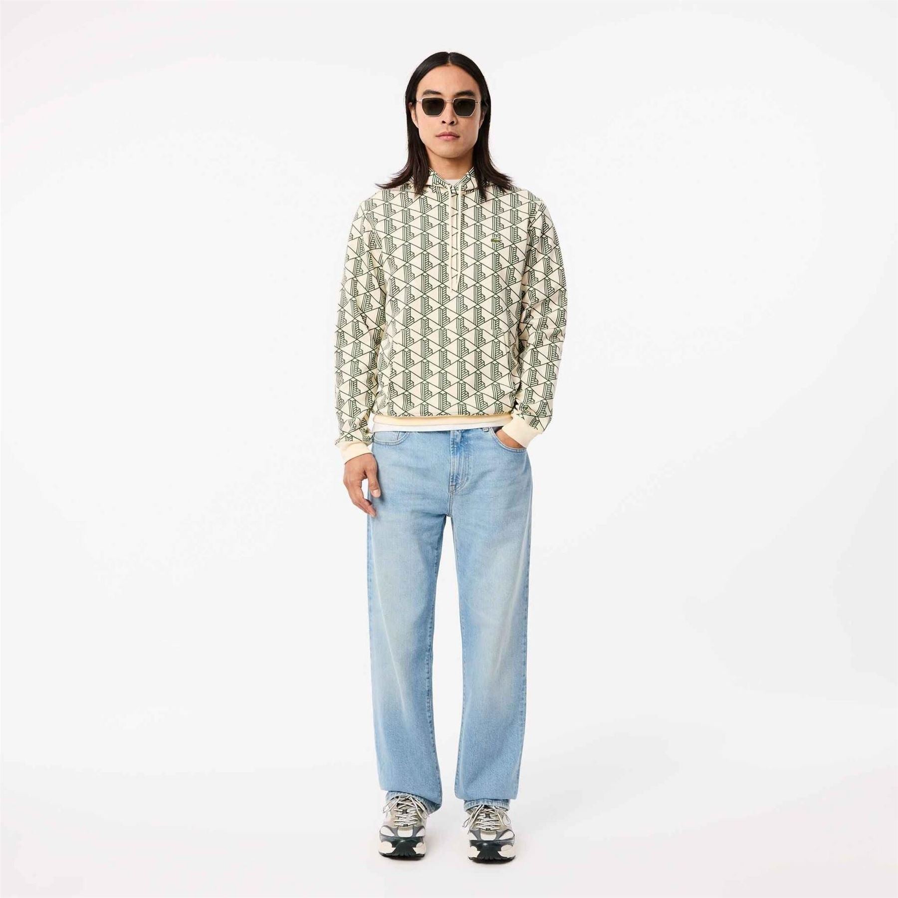 Lacoste All Print Monogram Over The Head Hoodie