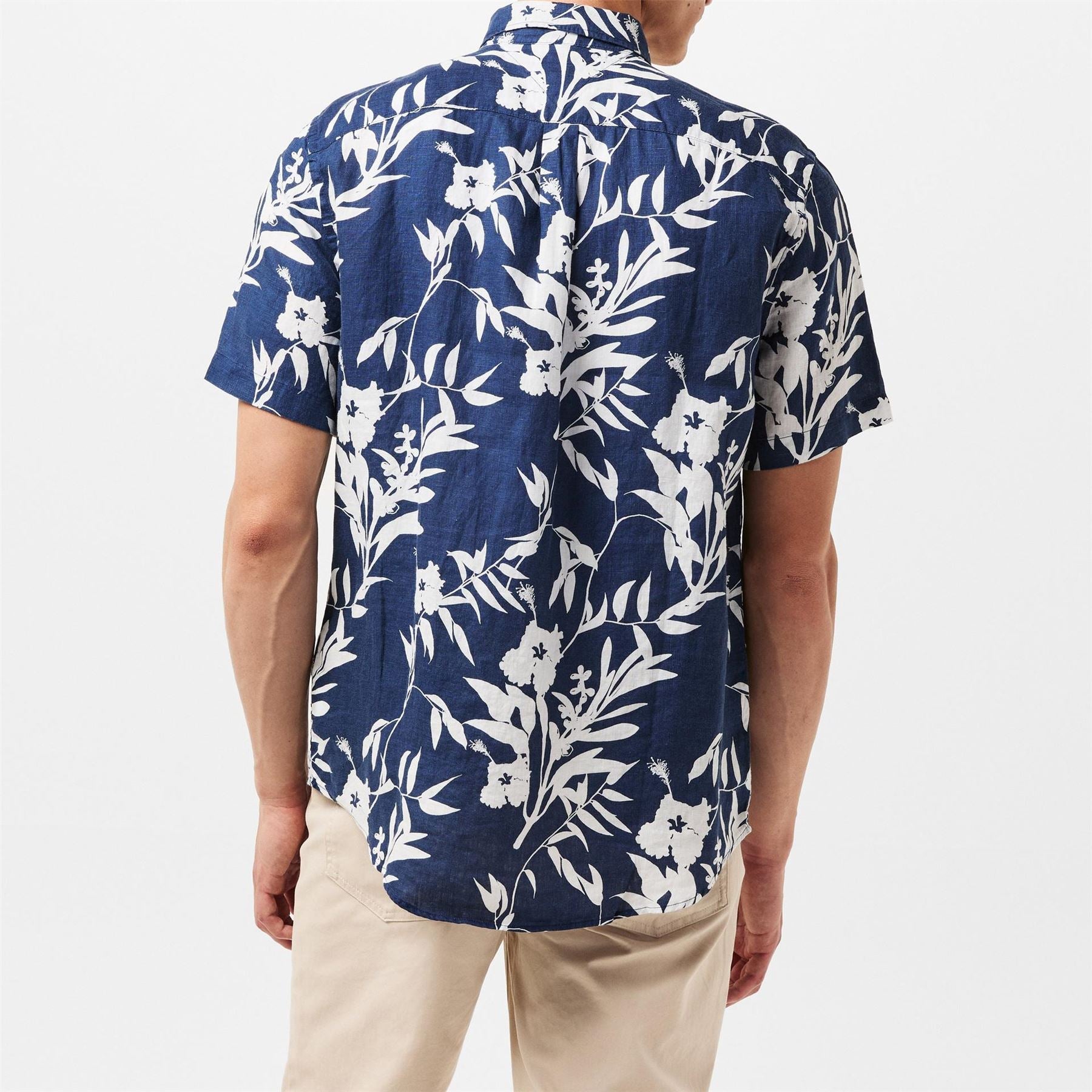 Tommy Hilfiger Linen Tropical Print Short Sleeve Patterned Shirt