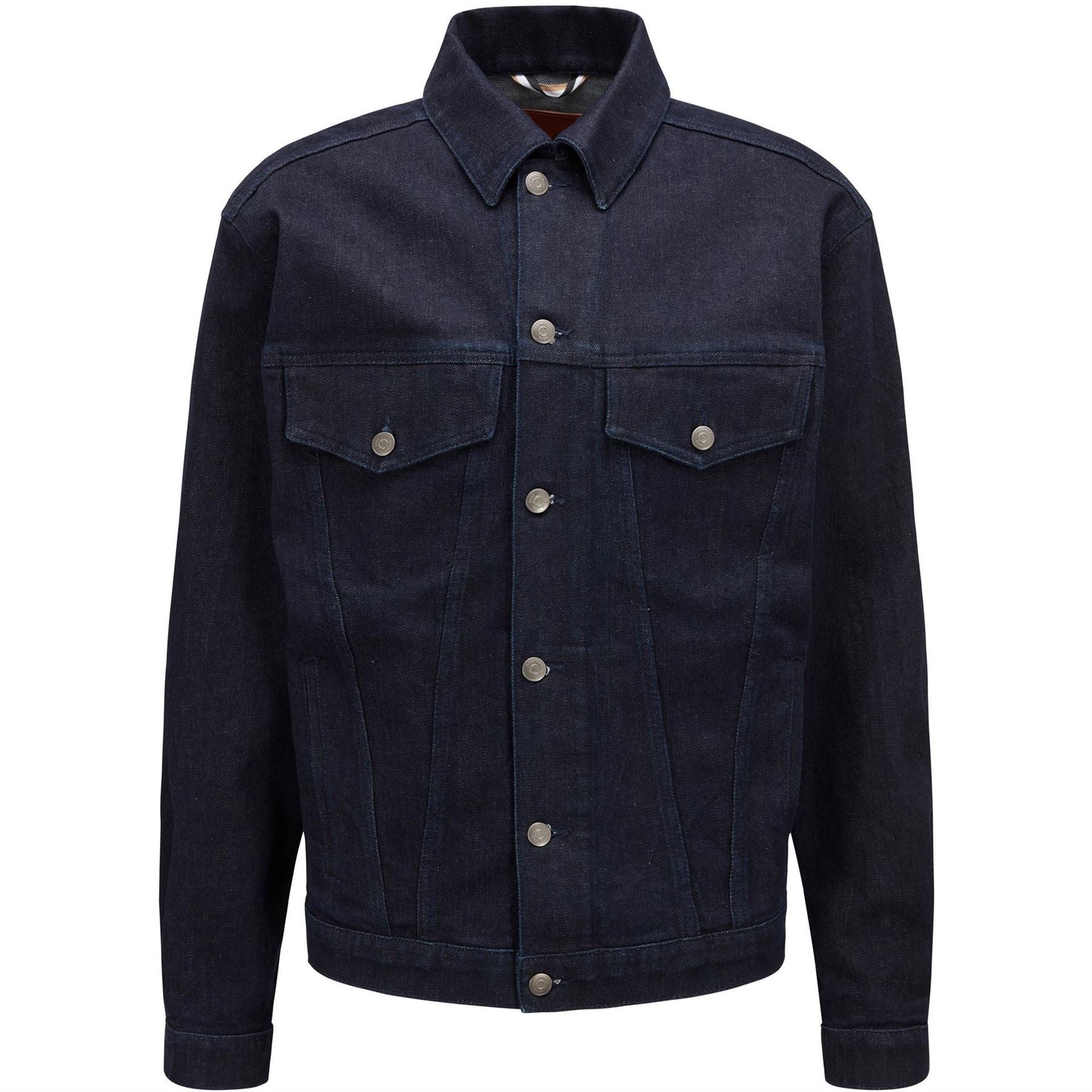Boss Solid Patterned Trucker Jacket