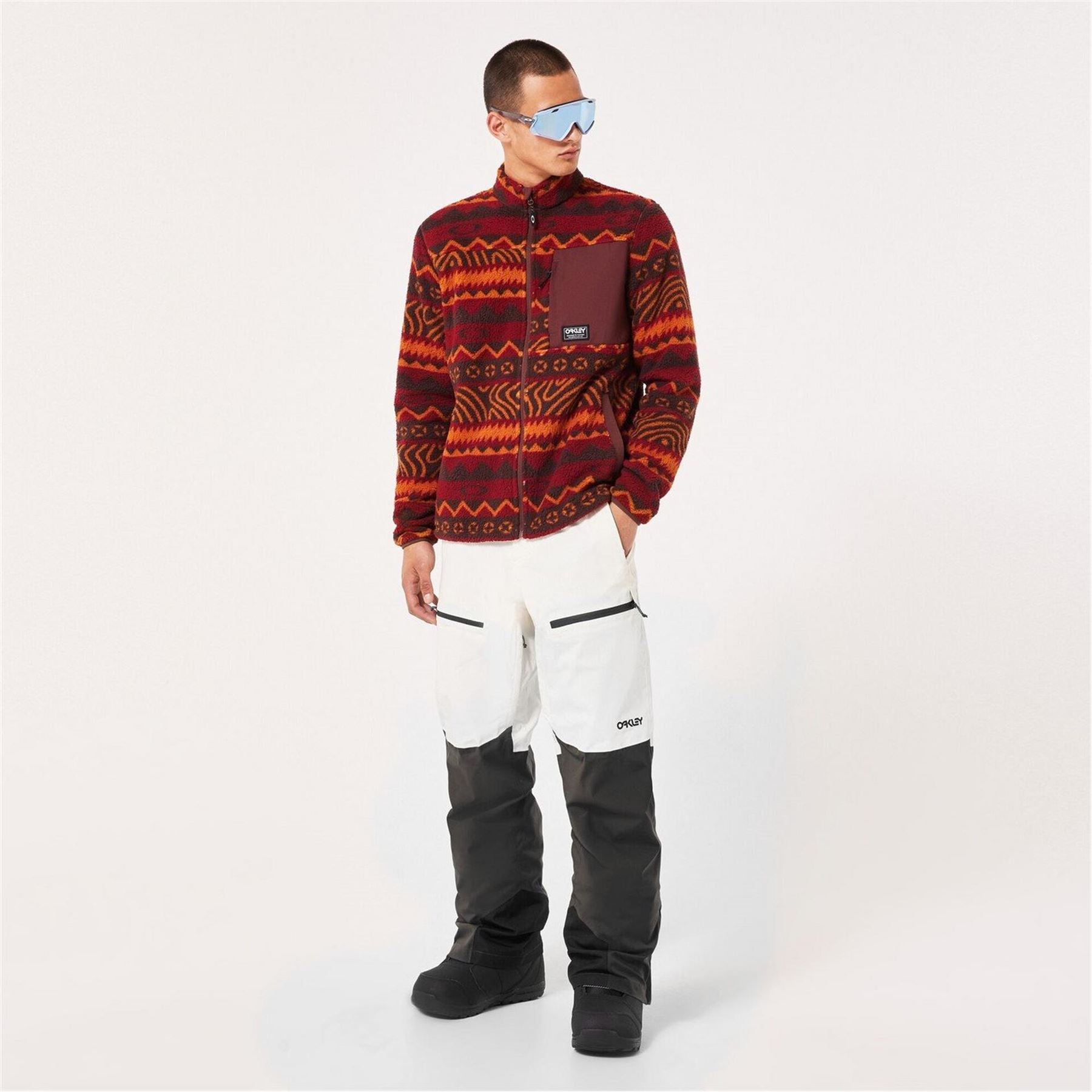 Oakley Mountain Fire Aztec Block Full Zipper Sherpa Jacket